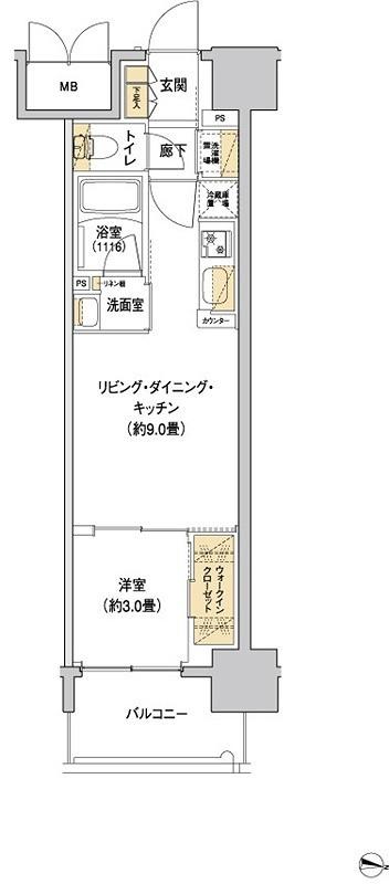 リビオメゾン新大阪(1LDK/6階)の間取り写真