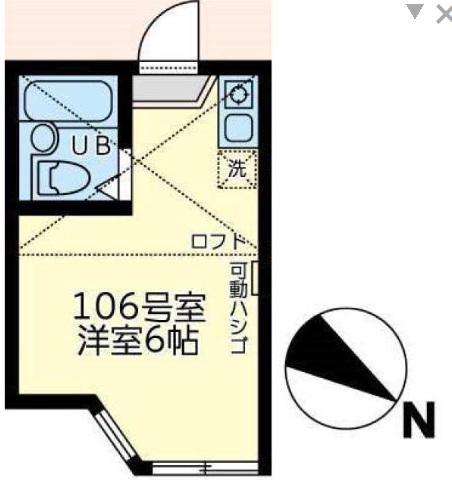 ユナイト上町ヘルマンミュラー(ワンルーム/1階)の間取り写真