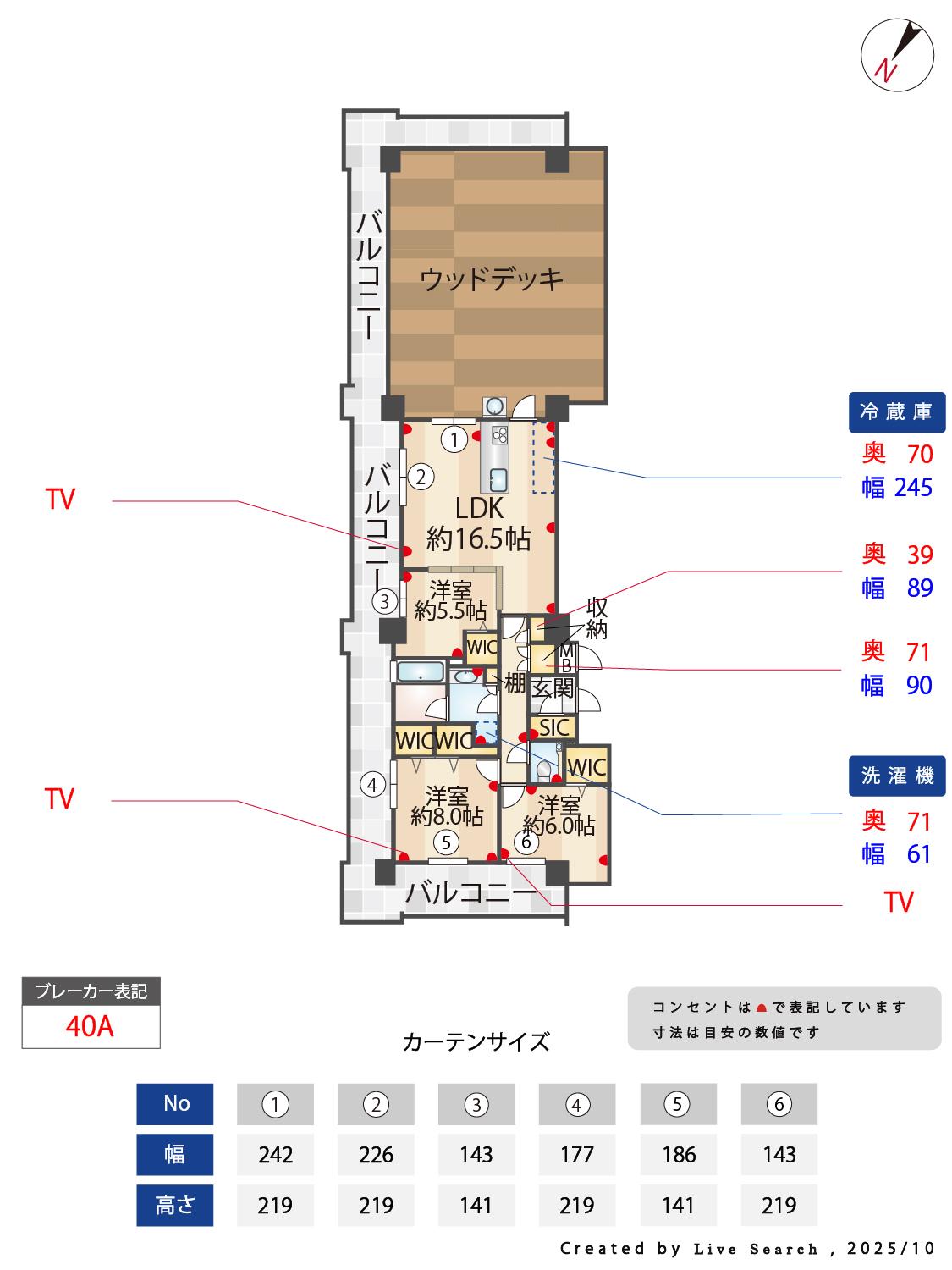 ラフィーネ博多南(3LDK/8階)の間取り写真