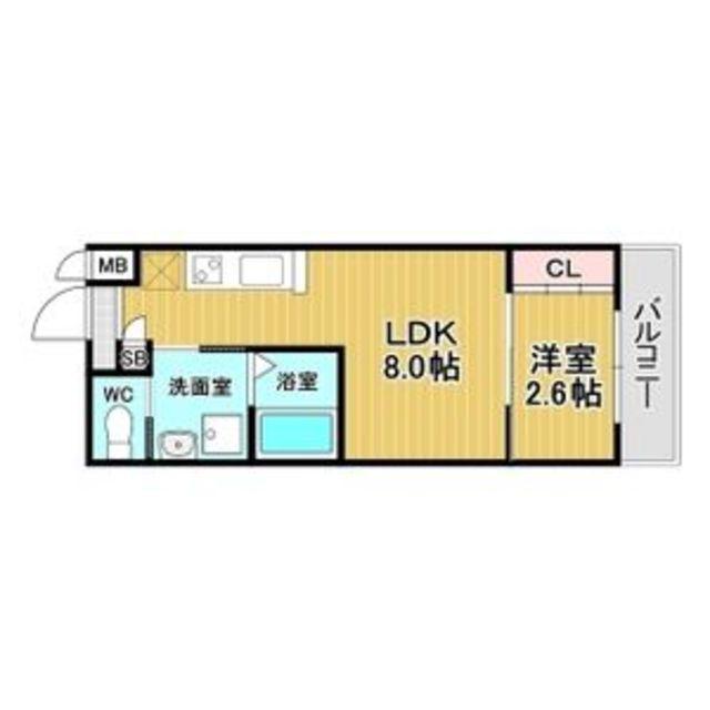 リアコート北田辺II(1LDK/1階)の間取り写真