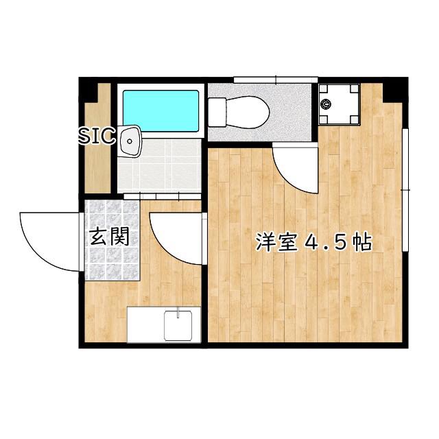 池田マンション(1K/4階)の間取り写真
