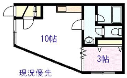 ソフィーユ9条A・B(1DK/2階)の間取り写真