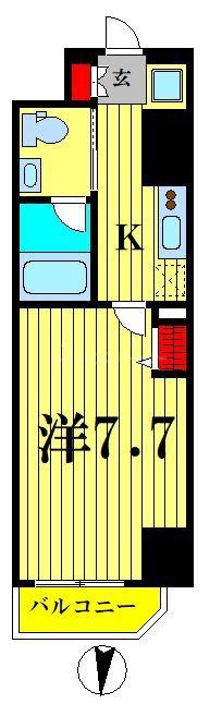 ESLIO CRESSY(1K/2階)の間取り写真