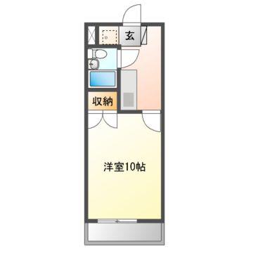 サニーハイツ西町(1K/5階)の間取り写真