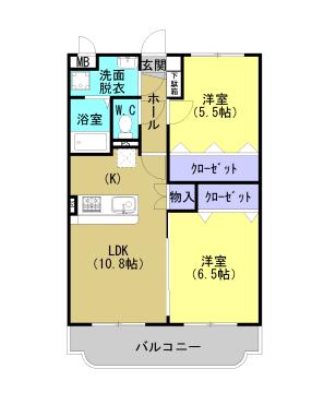 FIRST STAGE I(2LDK/3階)の間取り写真