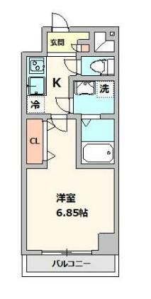TOKIO東向島(1K/4階)の間取り写真
