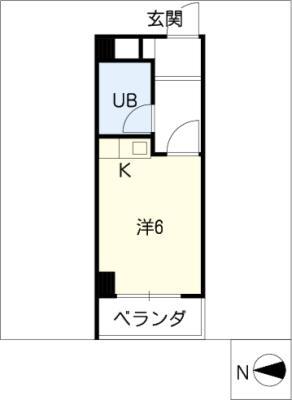 菱田ビル(ワンルーム/3階)の間取り写真