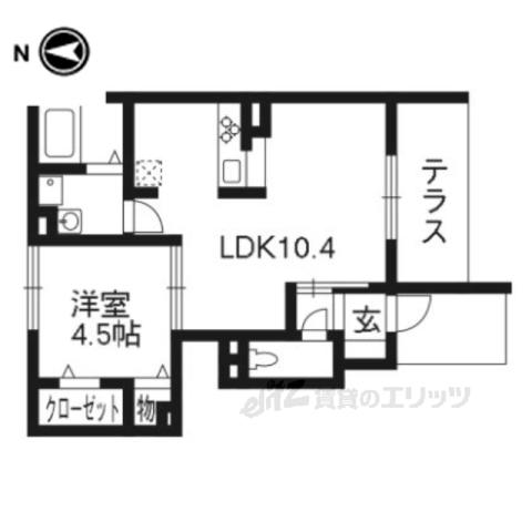 フィット勧修(1LDK/1階)の間取り写真