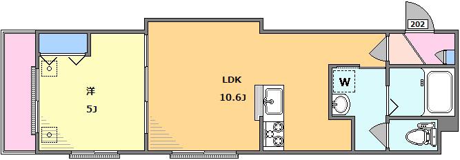 グランキ大森エスト(1LDK/2階)の間取り写真