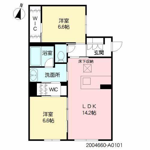 EBENE光の森(2LDK/1階)の間取り写真