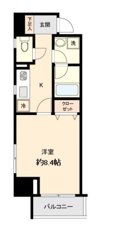 KDX定禅寺通レジデンス(1K/3階)の間取り写真