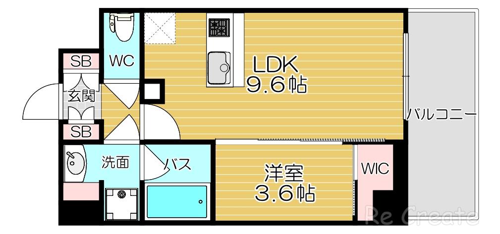 AUFTAKT 天王寺(1LDK/4階)の間取り写真