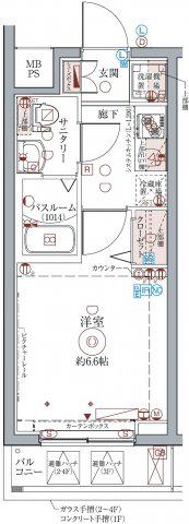 クレヴィスタ立石(1K/1階)の間取り写真
