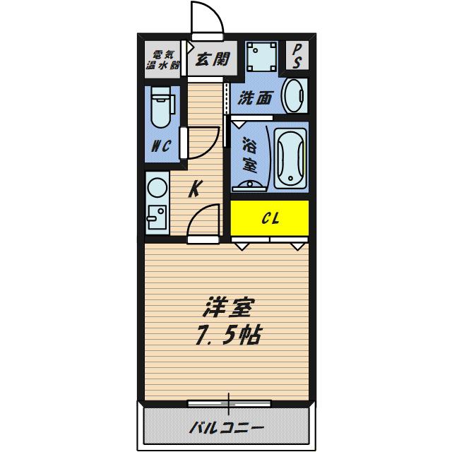 D ALIVIO SENBAYASHI(1K/3階)の間取り写真