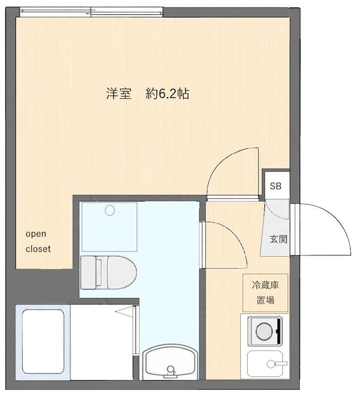 フラシア板橋本町(1K/2階)の間取り写真