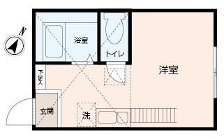 スパーブ追浜(ワンルーム/1階)の間取り写真