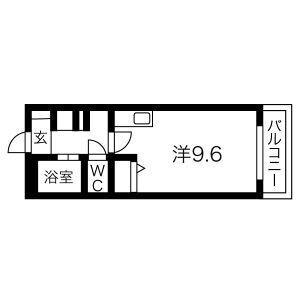 プラザTOWA408(ワンルーム/4階)の間取り写真
