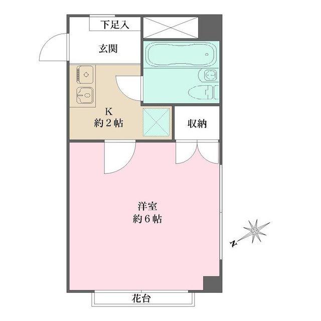 TFRビル(1K/2階)の間取り写真