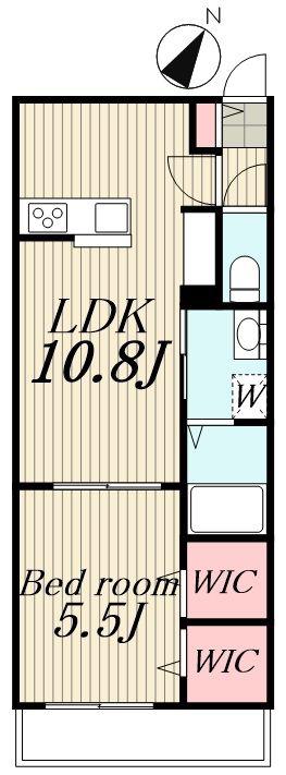メゾンユタカ(1LDK/2階)の間取り写真