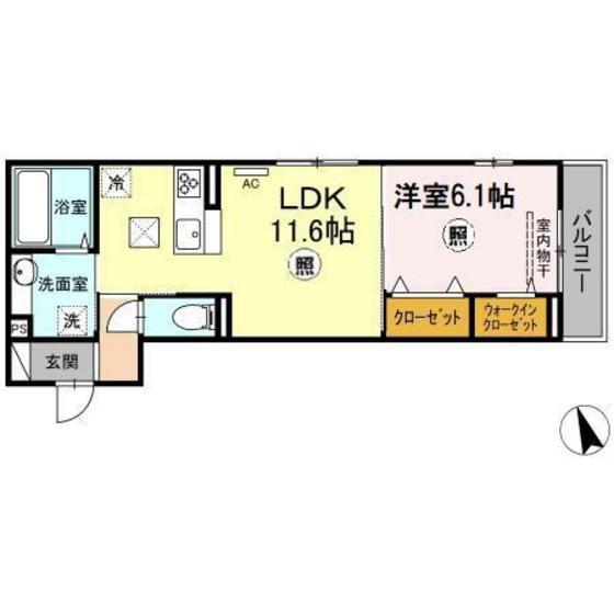 D-ROOM英(1LDK/1階)の間取り写真