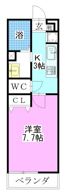 リブリ・行徳(1K/1階)の間取り写真