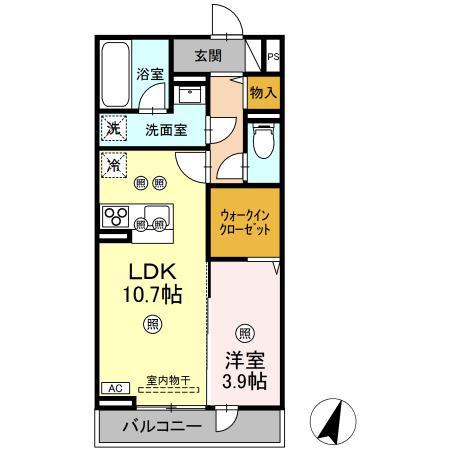 MK WING BLD I棟(1LDK/3階)の間取り写真
