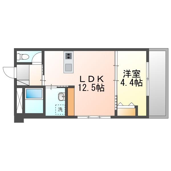 GK.BLD(1LDK/5階)の間取り写真