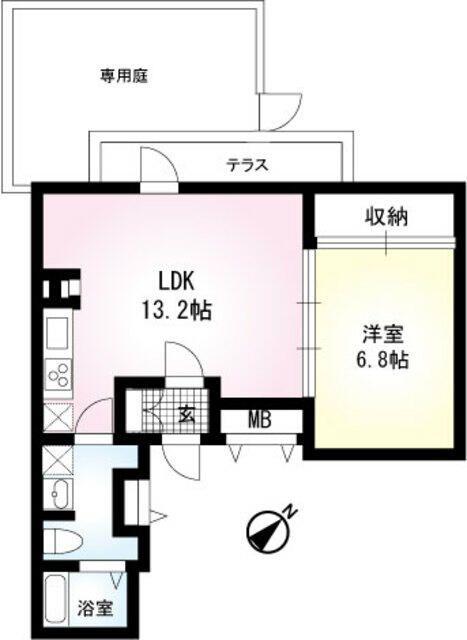 CASA LA COSTA(1LDK/1階)の間取り写真