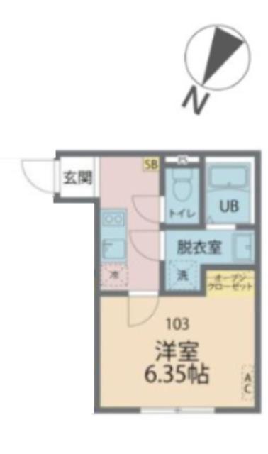 カインドネス西瑞江(1K/1階)の間取り写真