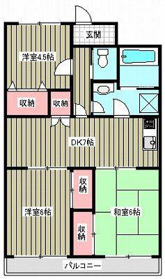 パストラルベルフラワー(3DK/3階)の間取り写真