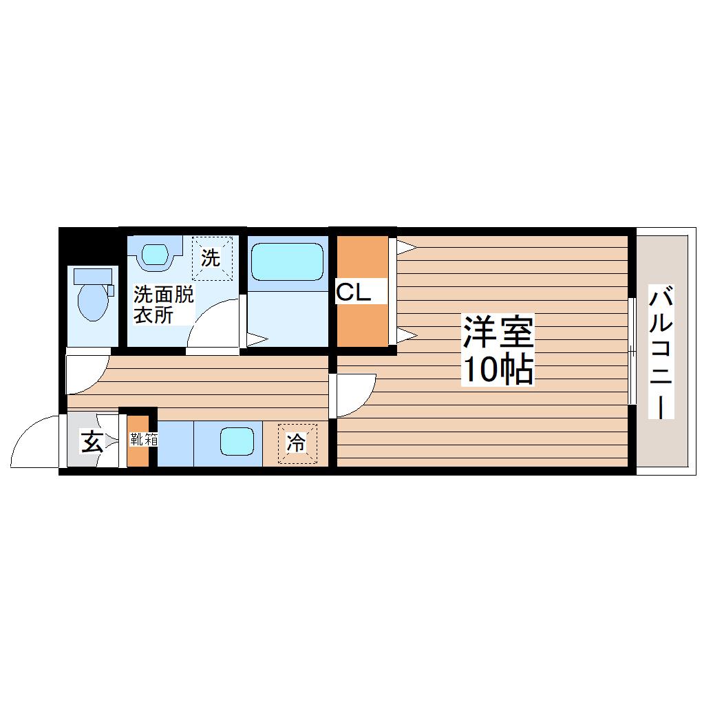 RESIDENZ.S.S(1K/3階)の間取り写真