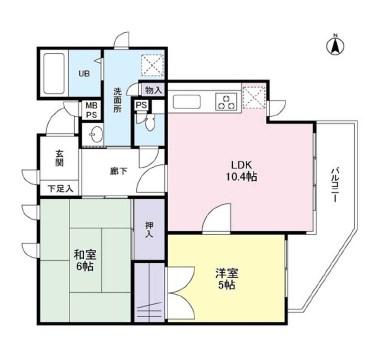 あざみ野ハイム(2LDK/3階)の間取り写真
