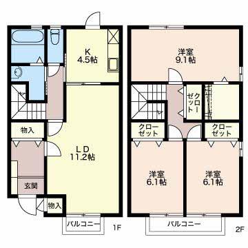 パストラル21A(3LDK/1階)の間取り写真