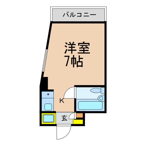 レイナビル(ワンルーム/2階)の間取り写真