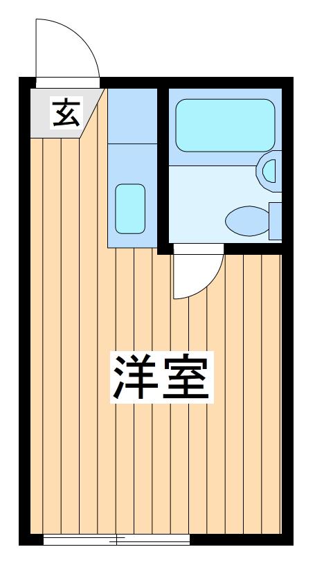 リバーハイツ(ワンルーム/2階)の間取り写真