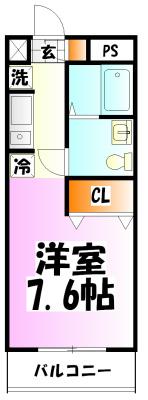 サフィーロ(1K/3階)の間取り写真