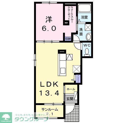 TAKASAKITOTTOSV(1LDK/1階)の間取り写真