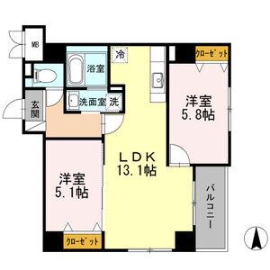 シエロアズール(1LDK/6階)の間取り写真