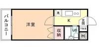 パープルハイム(1K/4階)の間取り写真