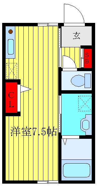 レーヴェテューア(ワンルーム/1階)の間取り写真