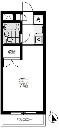 久が原1K(ワンルーム/3階)の間取り写真