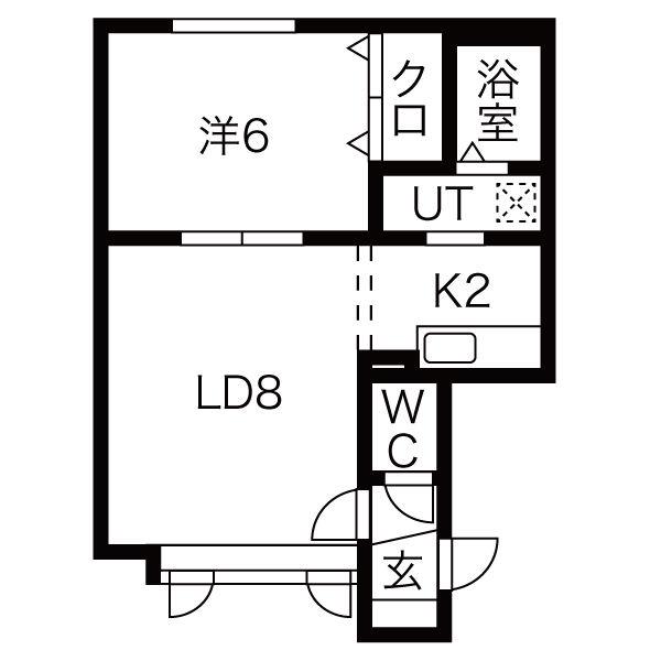 エクシード神宮前参番館(1LDK/1階)の間取り写真