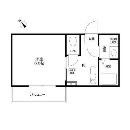 アクシゼル セイシン(1K/2階)の間取り写真