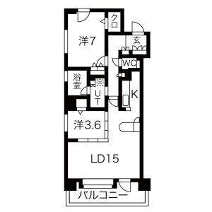 ラ・クラッセ札幌ステーションスクエア(2LDK/7階)の間取り写真