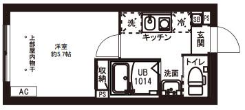 レピュア駒込レジデンス(1K/3階)の間取り写真
