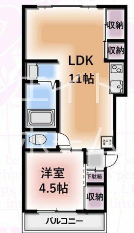 大和田テラス(1LDK/1階)の間取り写真