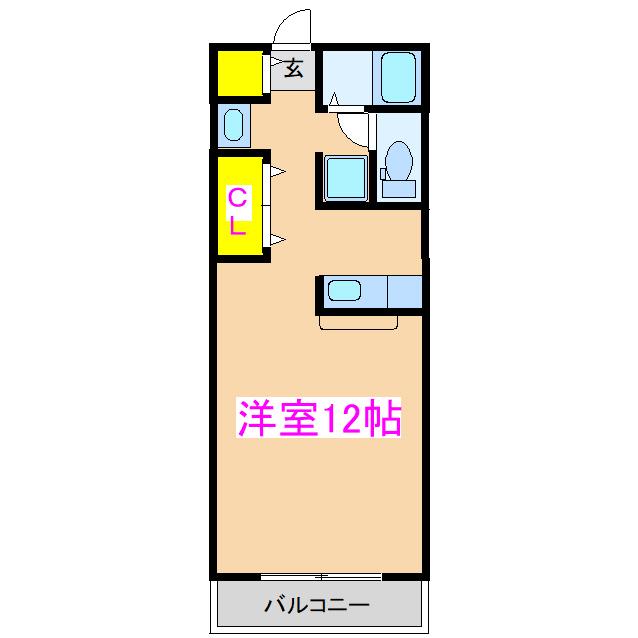 サンガーデンフェニックス(ワンルーム/2階)の間取り写真
