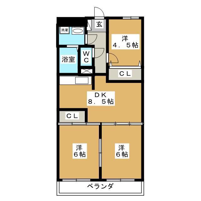 ルミエール鵠沼(3LDK/1階)の間取り写真