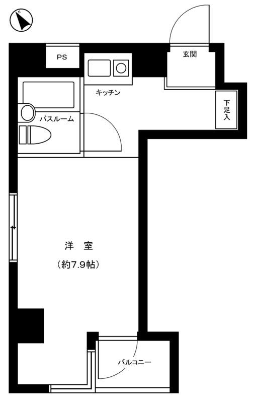 日興パレセゾン早稲田(ワンルーム/4階)の間取り写真