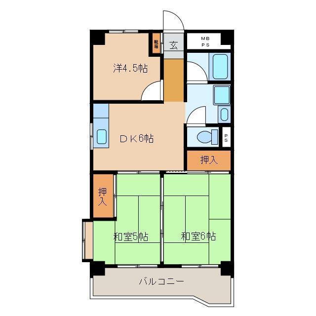 ルミウス旭町(3DK/3階)の間取り写真